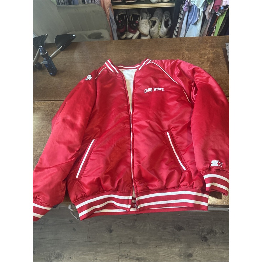 Vintage Starter NCAA Ohio State Buckeyes Reversible Jacket - Sz Medium